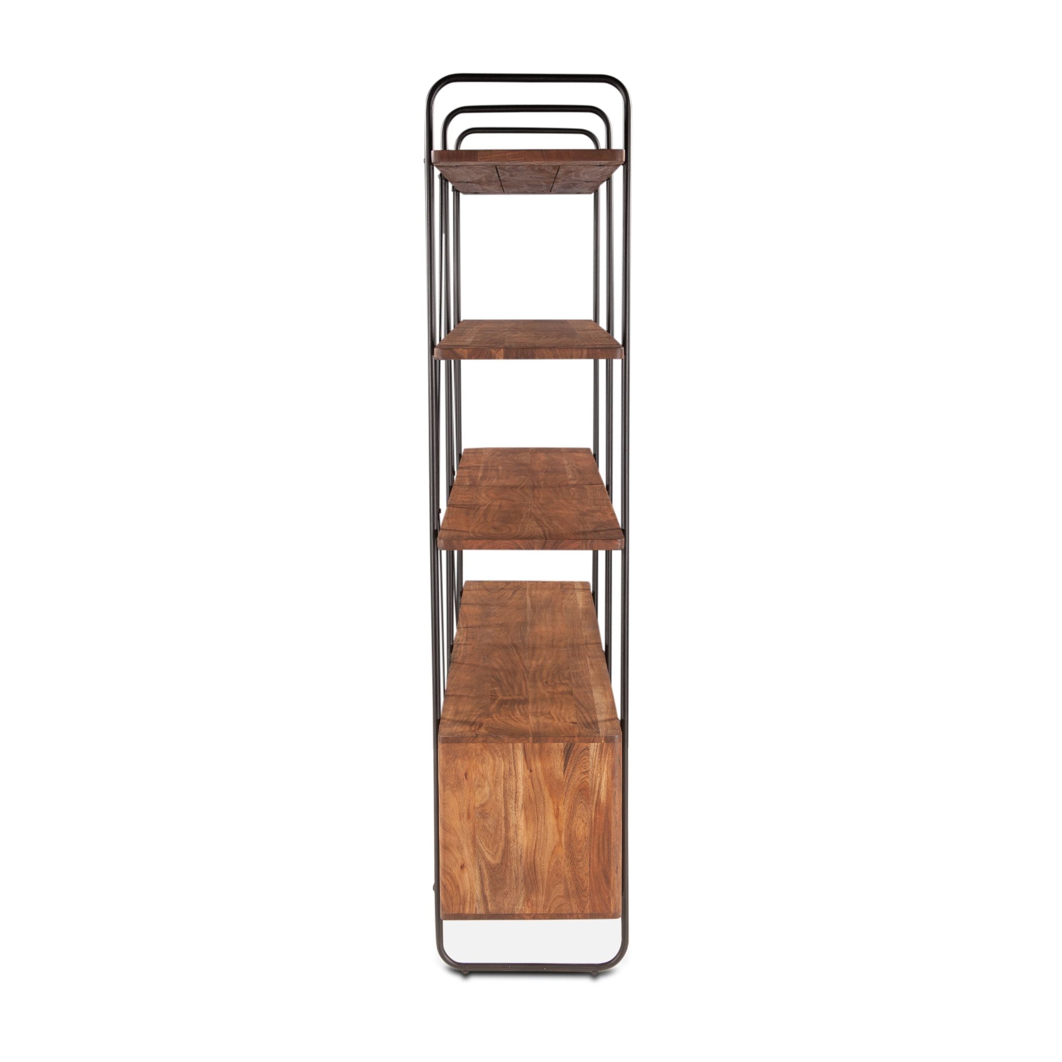 Verbania 75" Acacia Wood Bookshelf – Domaci