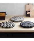 Felted Round Trivets - Black, Gray, Multi