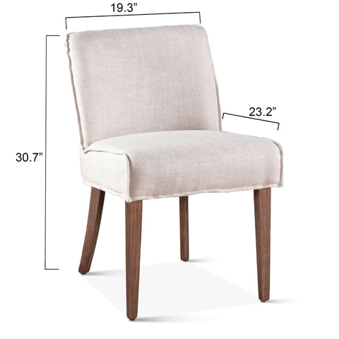 Buddy Dining Chair - Off White Linen/Light Legs