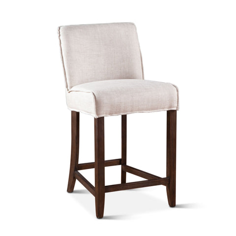Buddy Counter Chair - Off White Linen/Dark Legs