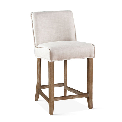 Buddy Counter Chair - Off White Linen/Natural Legs
