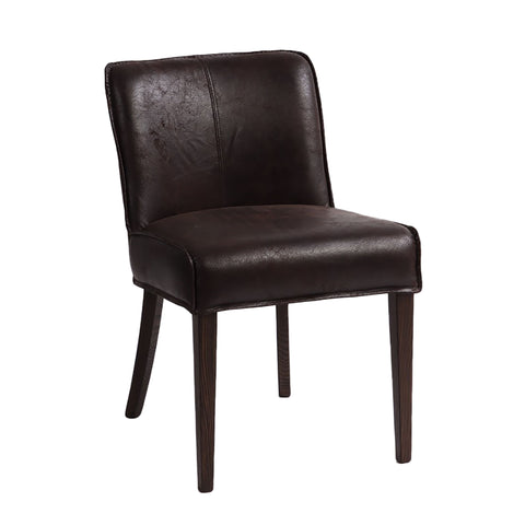 Buddy Dining Chair - Dark Brown Leather/Matte Brown Legs