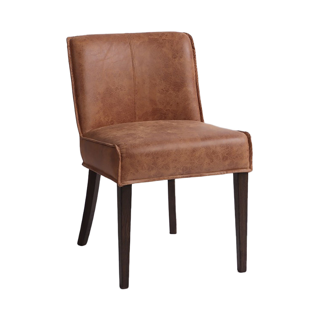 Natural leather dining discount chair