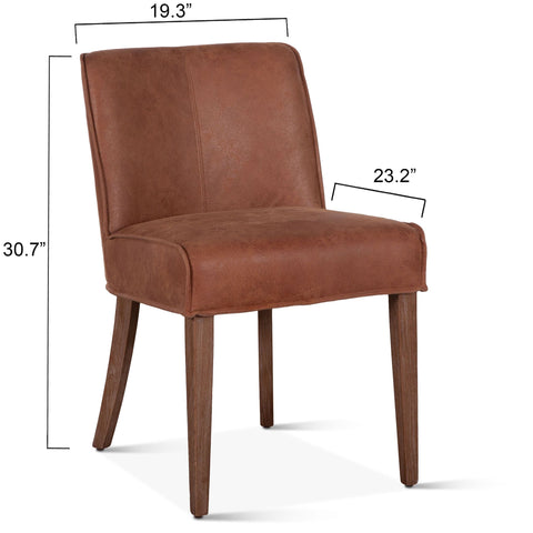 Buddy Dining Chair - Tan Leather/Natural Legs