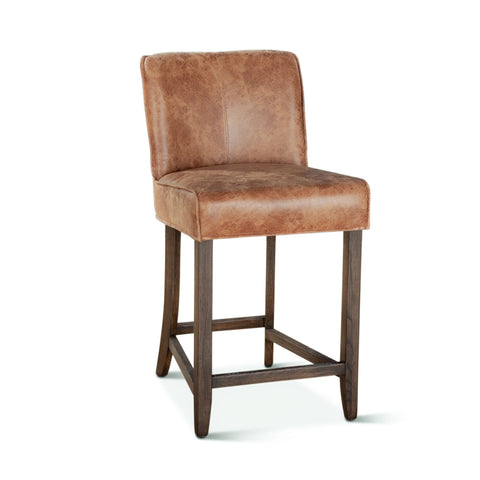 Buddy Counter Chair - Tan Leather/ Matte Brown Legs