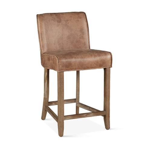 Buddy Counter Chair - Tan Leather/Natural Legs