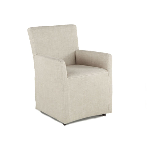 Peabody Rolling Arm Chair, Linen