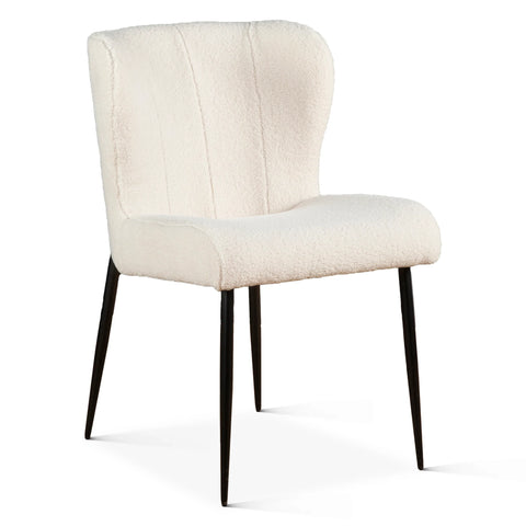 Jennifer Dining Chair - White Boucle Fabric