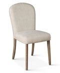 Jessie Dining Chair Beige Linen Curved Back Transitional Style