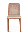 Simone Dining Chair Off White Linen Seat With Cane Back Modern Coastal Style