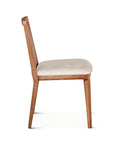 Simone Dining Chair Off White Linen Seat With Cane Back Modern Coastal Style