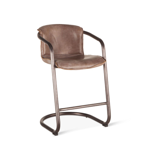 Nisky Leather Counter Chair - Jet Brown