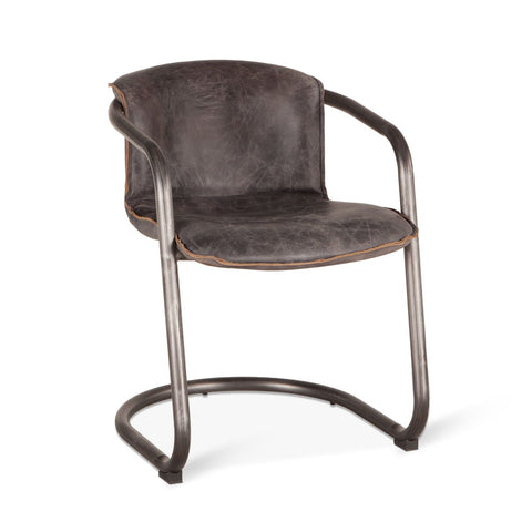 Nisky Leather Dining Chair - Antique Ebony