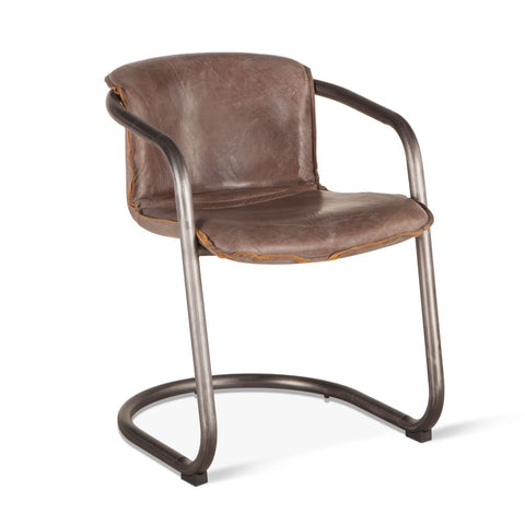 Nisky Leather Dining Chair - Jet Brown