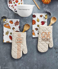 Gobble 'Til You Wobble + Give Thanks Oven Mitt, Towel, Spoon, Cookie Cutter Gift Sets