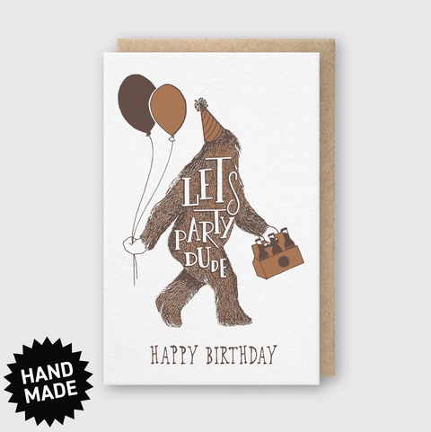 Greeting Cards For Men Birthday Sasquatch Letter Press
