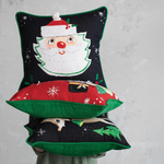 Fun Christmas Pillows - Green Corduroy Back