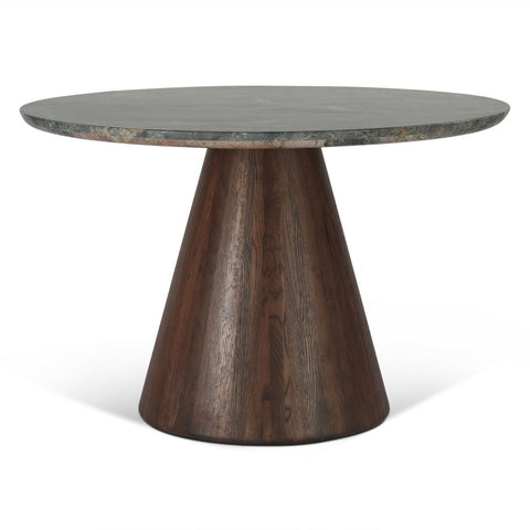 Vista 48" Round Dining with Lava Marble and Dark Oak Base