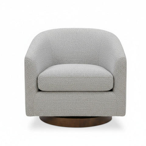 Oscy Swivel Chair - Optic White, Shearling, Atlantic, Cigar