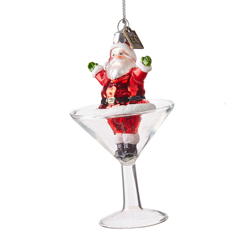 4153130 Santa In Martini Glass Ornament