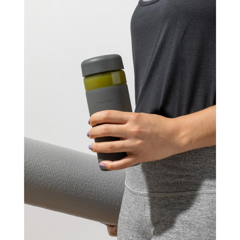 Porter Wide Mouth Reusable Glass Water Bottle