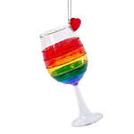 Pride Rainbow Wine Glass Ornament