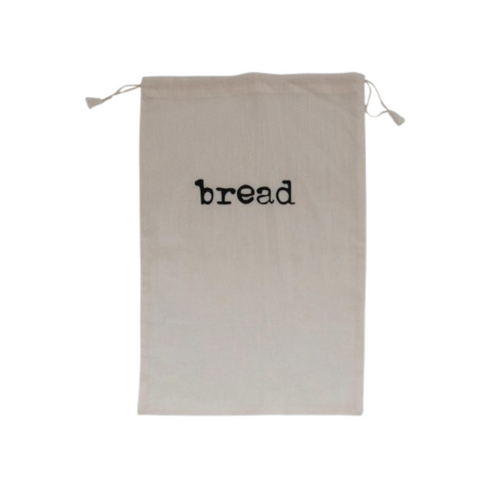 Cotton Printed Reusable Drawstring Food Bag - Bread