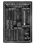 Kitchen Conversion Chart Wall Sign Metal Vintage Style