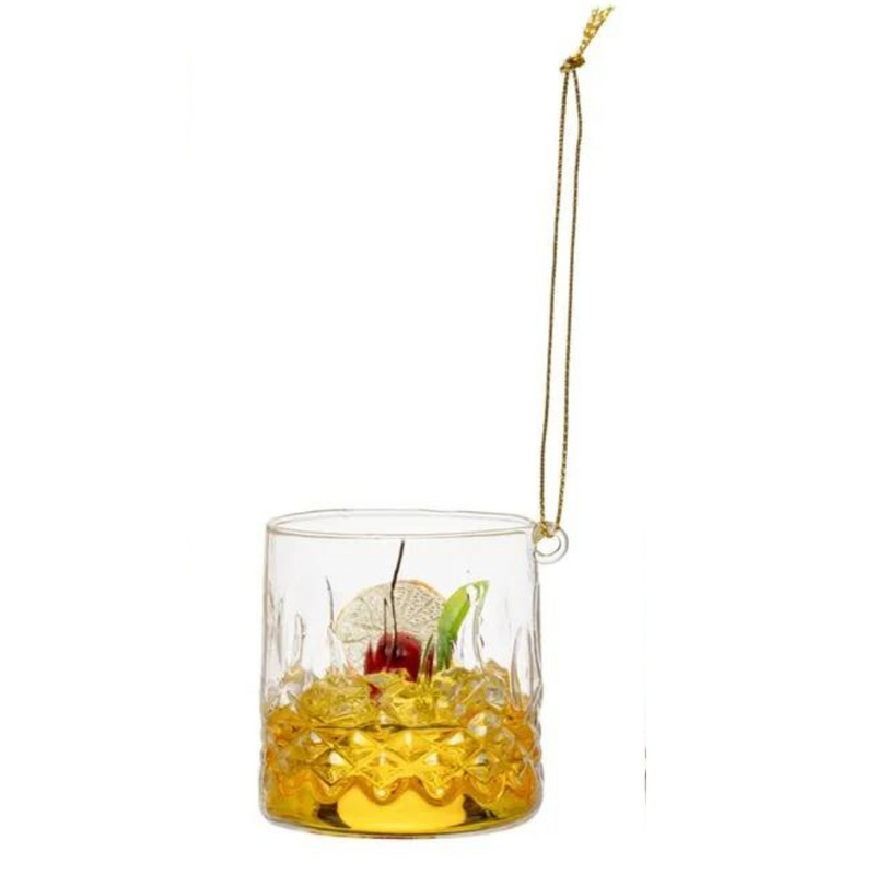 Whiskey Sour Cocktail Glass Ornament