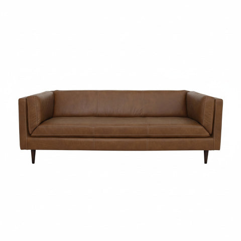 Woods Sofa - Light Tan or Brown Leather