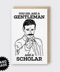 Greeting Cards For Men - Gentleman + Scholar - Letter Press - Handmade in the USA