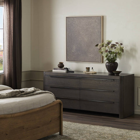 Bruce 6 Drawer Dresser - Espresso Oak Veneer