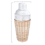Apollo Stainless Steel Rattan Wrapped Cocktail Shaker Dimensions
