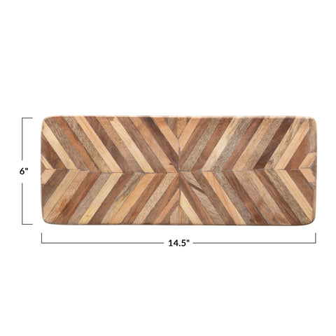 Sparta Mango Wood Cutting Board Chevron Pattern Dimensions