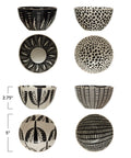 SoHo Stoneware Bowls Black White Gold Assorted Designs Dimensions