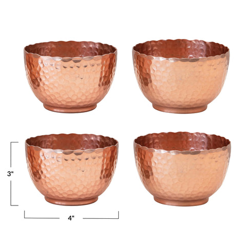 Andina Hammered Copper Finish Snack Bowl