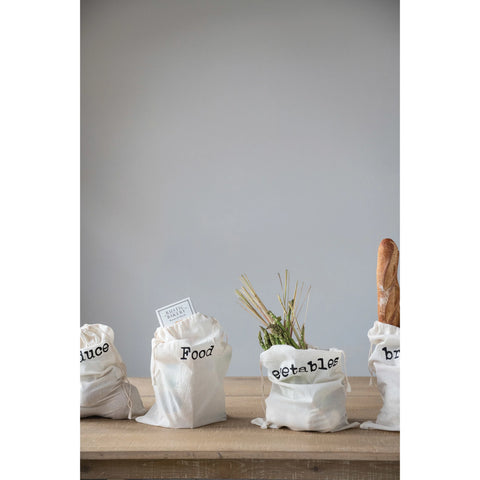 Reusable Drawstring Food Bags