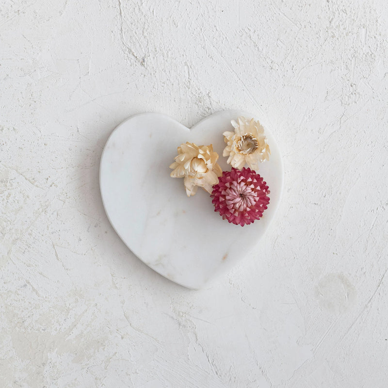 Amore Heart-Shaped Marble Dish