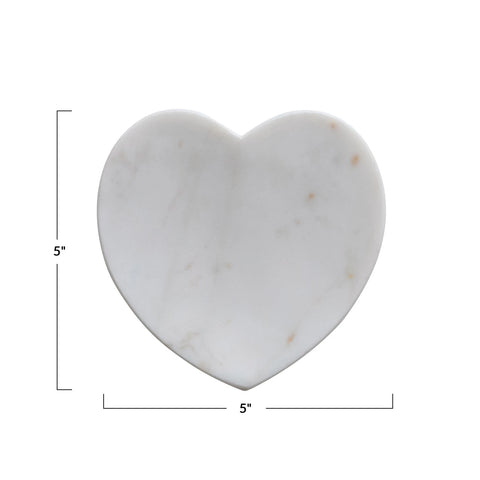 Amore Heart-Shaped Marble Dish Dimensions