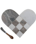 Amore Heart-Shaped Cheese/Cutting Board + Canape Knife