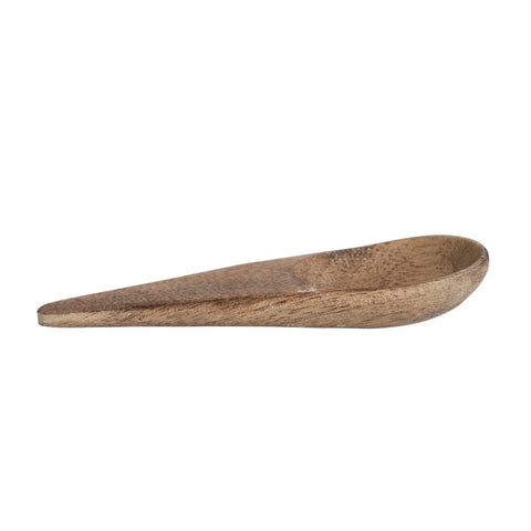 Mango Wood Condiment Spoon Side View