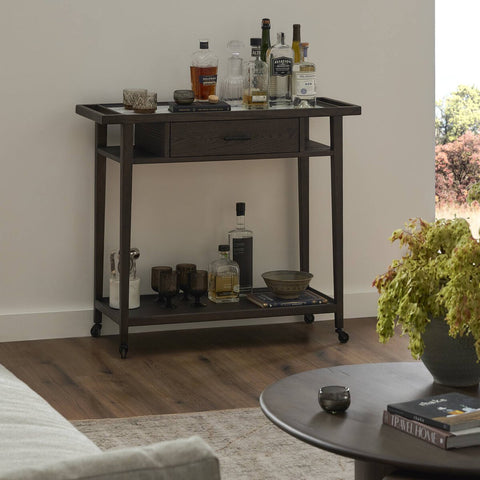 Dorrit Bar Cart - Brown Oak