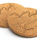 Easton Map Cork Coasters, Set of 2