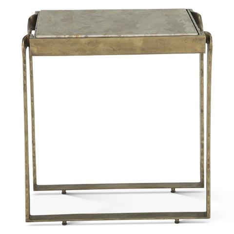 Argos 20" Side Table - Marble and Brass