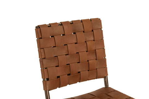 Copenhagen Dining Chair - Brown Leather