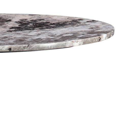 Dauphine 36" Round Bistro Table Marble with Antique Metal Base