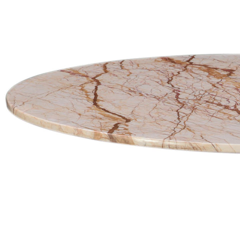 Dauphine 36" Round Bistro Table Marble with Antique Metal Base