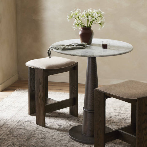 Goetz Bistro Table - Honed White Marble