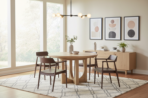 Grassroots Mission Round Extension Dining Table