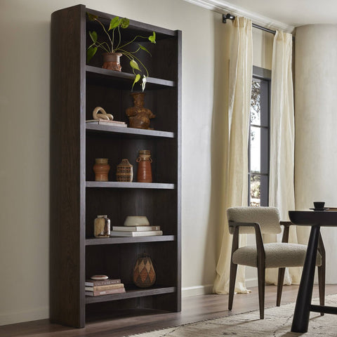 Lockhart Bookcase - Rubbed Black Oak Solid